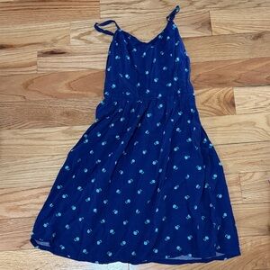 Old Navy Dark Blue Kids Dress with Floral Print